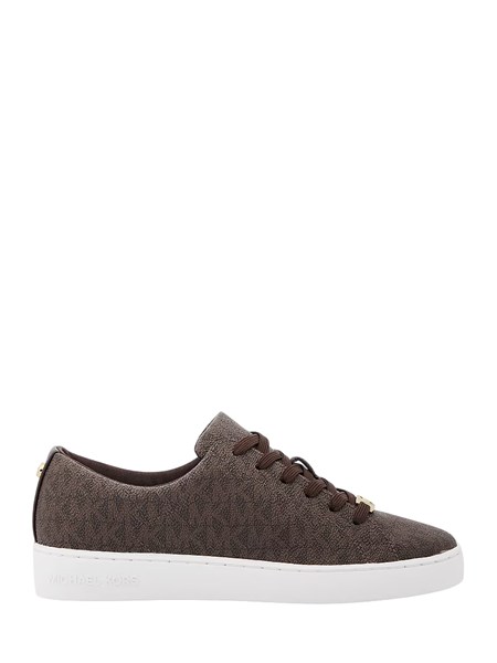 sneakers keaton michael michael kors donna in tela marrone logo 43r4ktfs1b