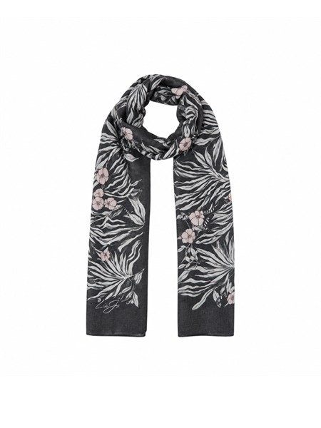 stola liu jo donna in tessuto stampato floreale nero 2a6032t2738