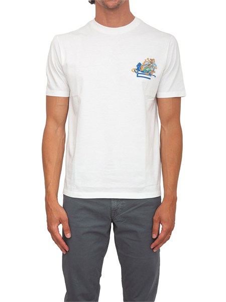 t shirt bianca etro donna in cotone e logo a contrasto wrma0005ar477