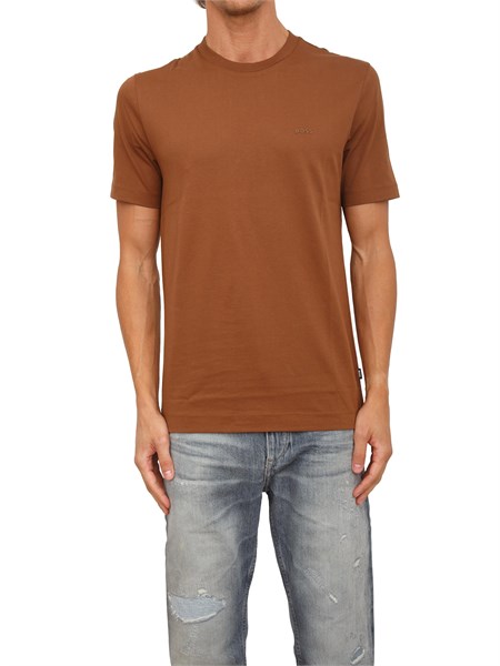 t shirt boss uomo in cotone marrone thompson150468347