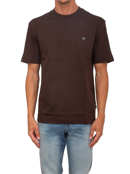 t shirt boss uomo in cotone mercerizzato marrone c taut150555844