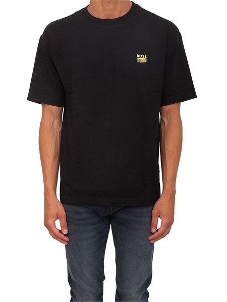 t shirt boss uomo nera con stampa grafica dietro te brutalism50561855