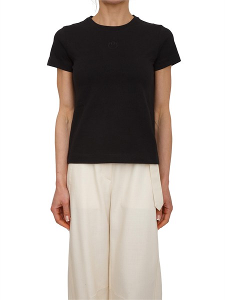 t shirt bussolotto pinko in jersey di cotone effetto old wash nera bussolottoa339