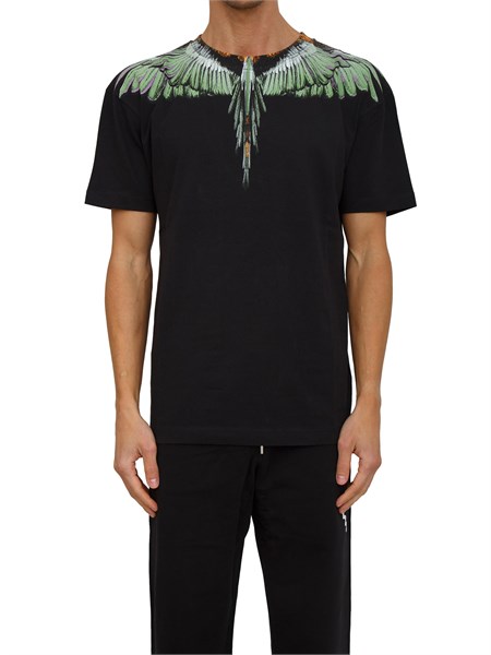 t shirt county of milan nera con stampa aquila verde f5camath027