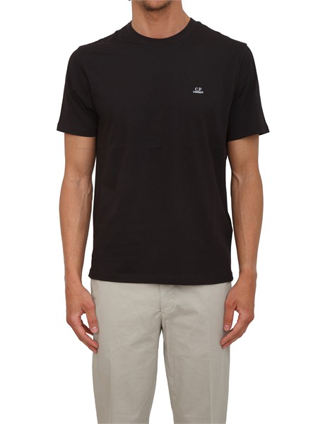 t shirt cp company in cotone nero con logo s726a005100w