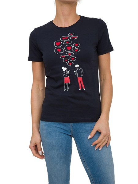 t shirt donna marella blu branca
