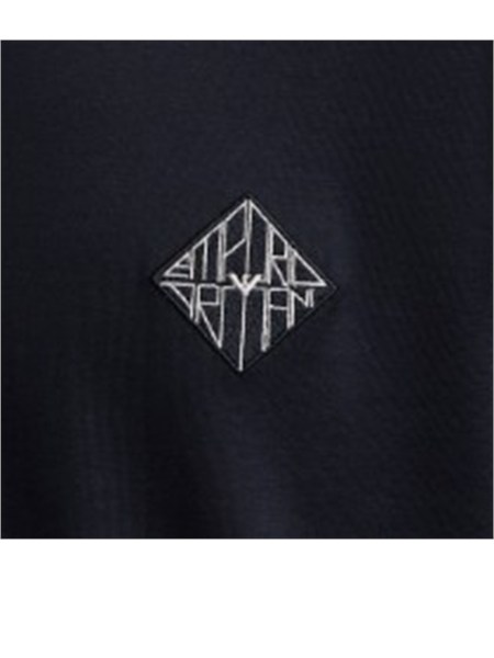 t shirt emporio armani in tessuto blu con logo em005281af13747