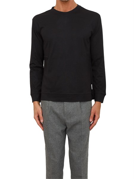 t shirt girocollo paolo pecora in cotone nero f0524045