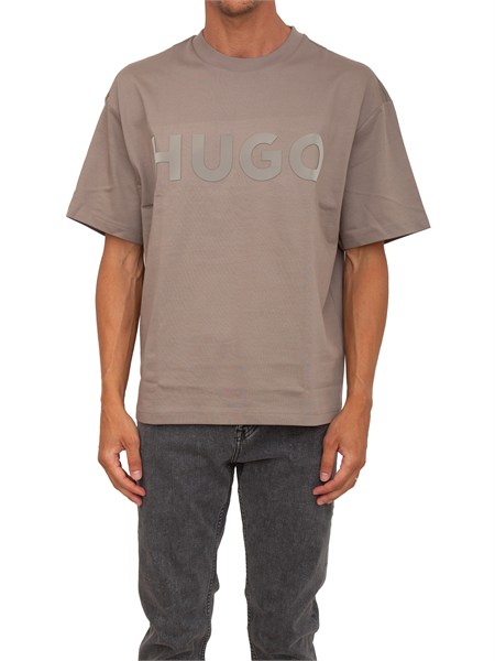 t shirt hugo uomo taupe con logo grande dinkee50525765