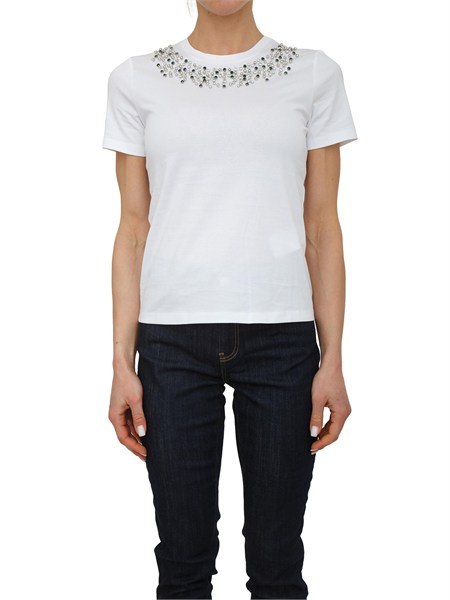 t shirt mlssaio marella in cotone bianco e cristalli mlssaio
