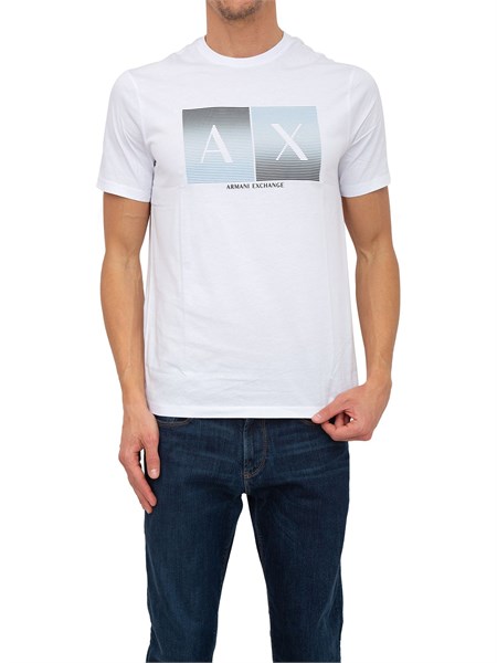 t shirt uomo armani exchange bianco 3rztjezjh4z