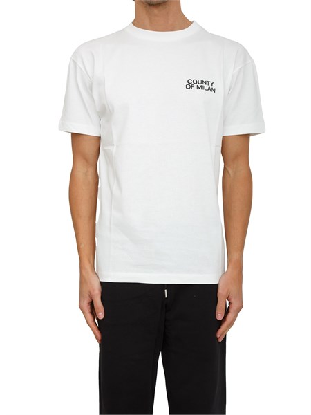 t shirt uomo county of milan in cotone bianco con stampa dietro f5camath008