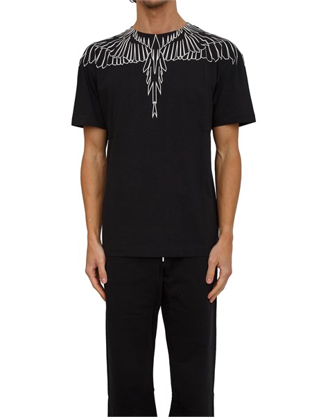 t shirt uomo county of milan in cotone nero con stampa aquila f5camath003