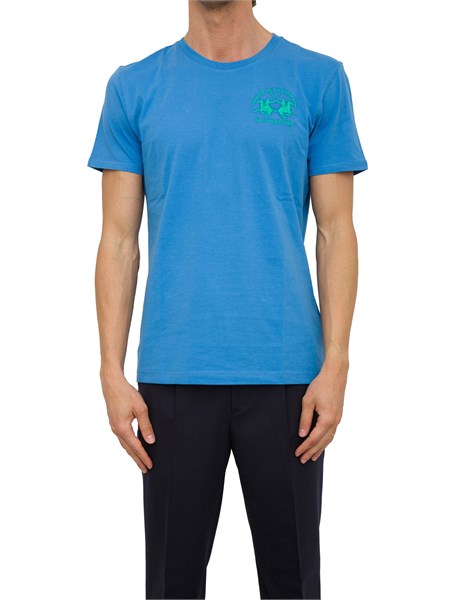 t shirt uomo la martina blu ymr009js206