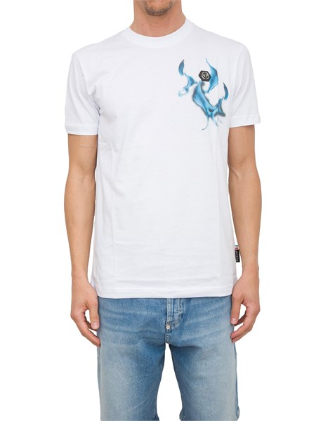 t shirt uomo philipp plein bianco mtk6793pjy002n