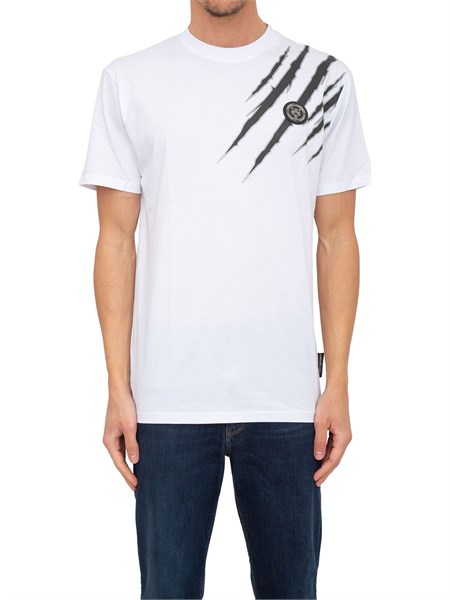 t shirt uomo plein sport bianco mtk6026sjy001n