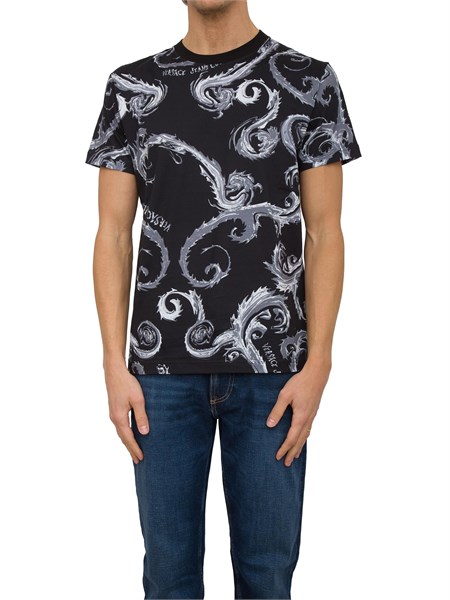 t shirt uomo versace jeans couture nero 77gah6s0js388