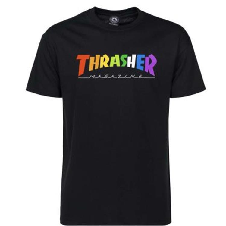 THRASHER THRASHER 311520 Tee Blk Rainbow Mag