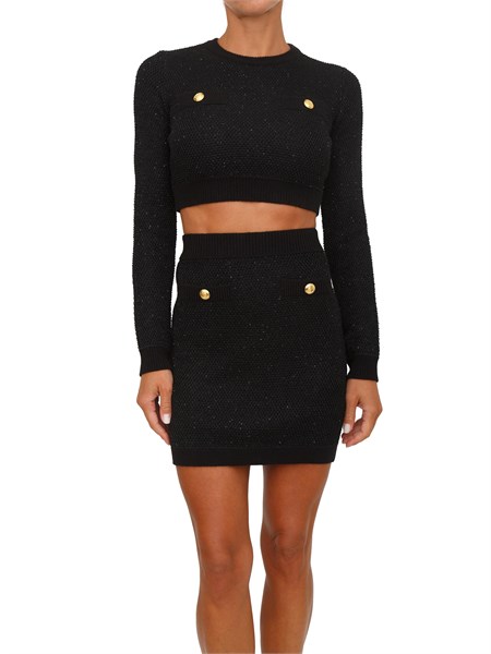 top elisabetta franchi in maglia nera con paillettes mk56t57e2