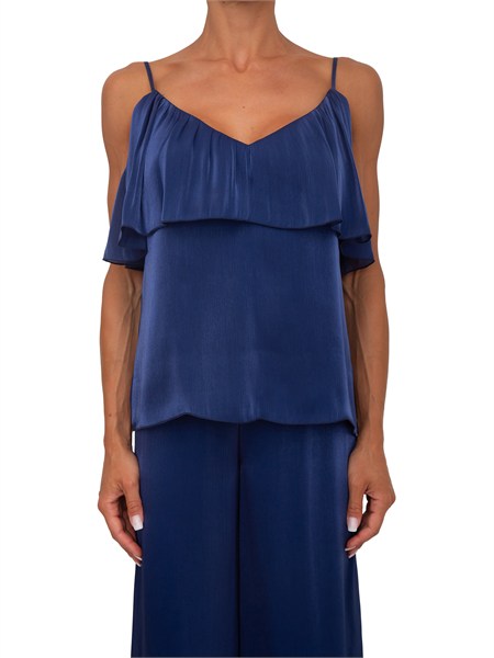 top inocentia kocca in tessuto leggero blu inocentiatp8945
