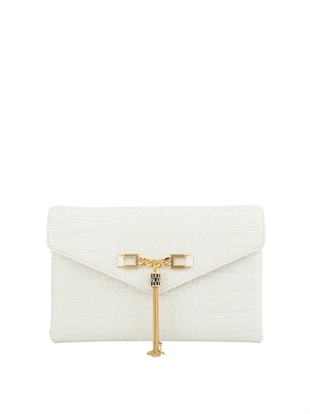 tracolla bianca elisabetta franchi con catena groumette bs56a57e2