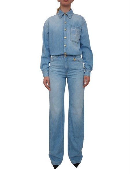 tuta elisabetta franchi in denim medio effetto used tj44d61e2
