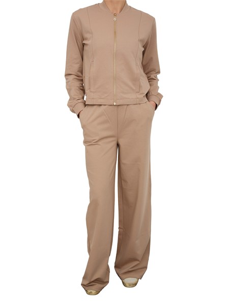 tuta sportiva liu jo donna in cotone elasticizzato cammello ta6222fs090