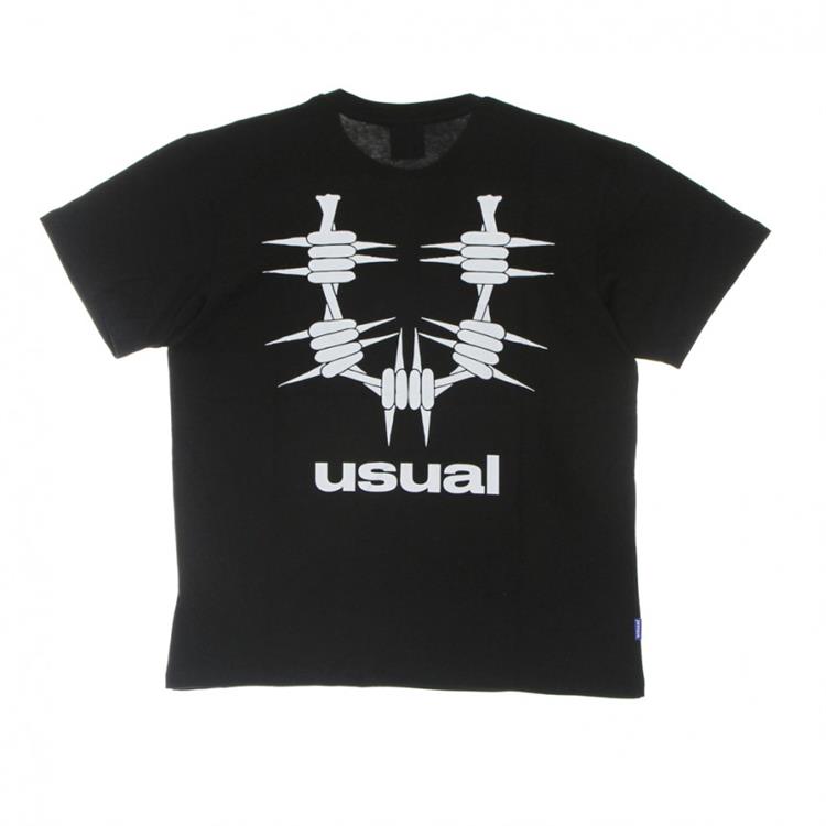 USUAL USUAL S22T Tee Blk Flow