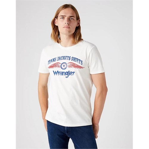 WRANGLER WRANGLER W7J0D3737 Off White T-Sh.Mc in T-shirt