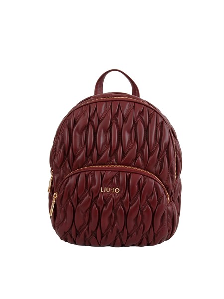 zaino liu jo donna in ecopelle bordeaux intrecciata e goffrata af5016e0457