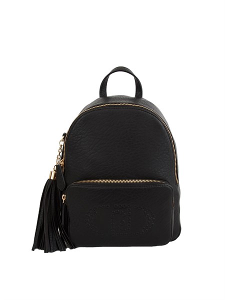 zaino liu jo in ecopelle martellata nera con dettaglio frangia pendente af5123e0161